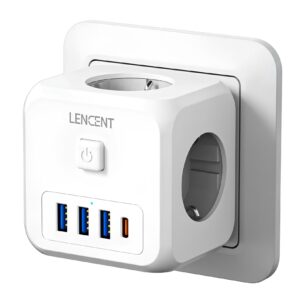 Listwa ścienna LENCENT 7 w 1 EU Plug, PD35W 3AC 3U1C listwa zasilająca z USB