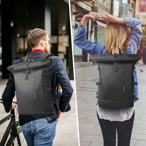 UŻYWANY Plecak 27l na laptop 15,6'' czarny L plecak biznesowy z portem USB HK 8448 i kieszenią antykradzieżową - obrazek 5