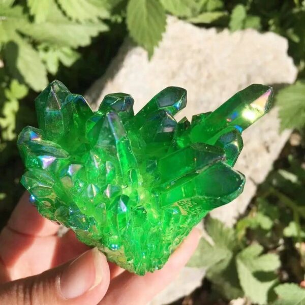 Zielony kwarc kamienny 70g Naturalny kamień kwarcowy zieloną powłoką Mineralny Prazem Kształt może różnić - obrazek 7