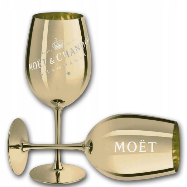 Kieliszek Moët & Chandon Ibiza 1 szt. Złoty elegancki kieliszek z tworzywa w złotym kolorze do szampana i drinków
