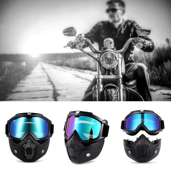 Kask na quada motocyklowy z goglami 2w1 wytrzymały kask ochronny do jazdy w terenie - obrazek 2