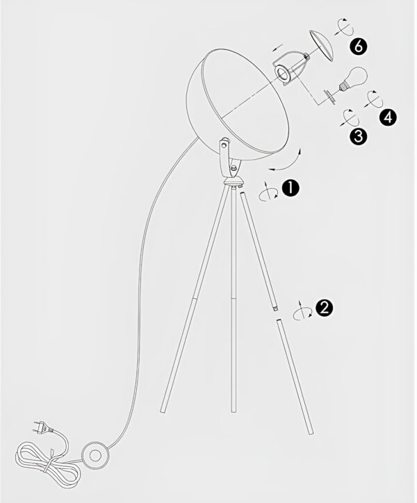 USZKODZONA Lampa podłogowa Faber Tripod E27 nie działa nowoczesna oprawa salonowa trójnóg - obrazek 8