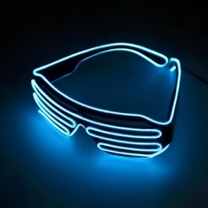 Okulary LED świecące na imprezach niebieskie neonowe okulary z podświetleniem LED do zabawy, koncertów i wieczorów