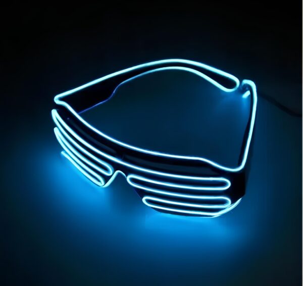 Okulary LED świecące na imprezach niebieskie neonowe okulary z podświetleniem LED do zabawy, koncertów i wieczorów