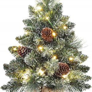 Mini choinka 20 ciepłych białych diodów LED śnieżnobiała 40 cm Yorbay