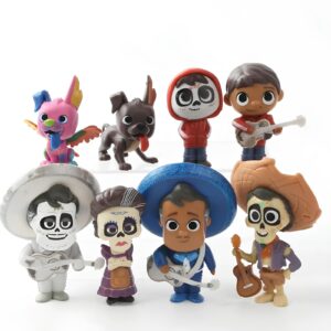 Zestaw figurek z bajki o Tajemnicy Coco 8 szt dekoracyjne figurki z filmu Coco idealne dla fanów animacji i kolekcjonerów