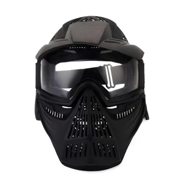 Kask paintball maska sportowa do paintballu ochrona twarzy z daszkiem i otworami wentylacyjnymi, odporny na uderzenia - obrazek 5
