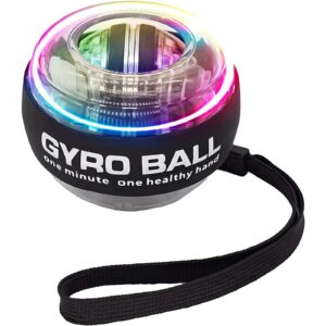 GYRO BALL KULA ŻYROSKOPOWA LED DO ĆWICZEŃ do wzmacniania nadgarstków, palców i rehabilitacji dłoni z efektem świetlnym