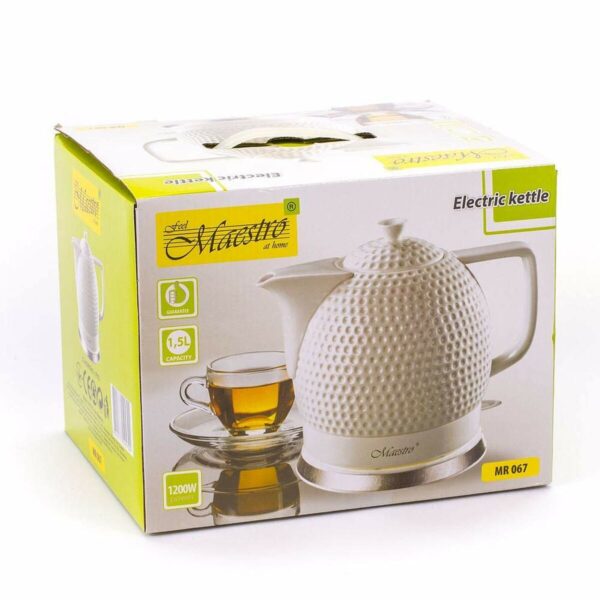 Czajnik Feel Maestro MR-067 Biały Ceramiczna 1200 W 1,2 L - obrazek 2