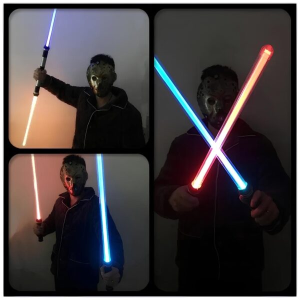 Zestaw LED mieczy Jedi STAR WARS 66cm 2 szt podświetlane miecze świetlne do zabawy i cosplayu fanów Gwiezdnych Wojen - obrazek 2