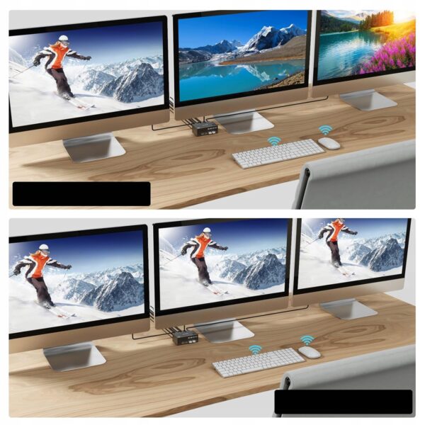 Kontroler KVM YOUTINGHDAV KC-KVM203DH dla 2 PC i 3 monitorów, 4K@144Hz - obrazek 2