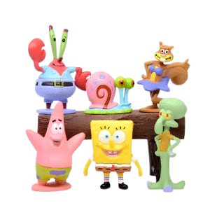 Zestaw figurek SpongeBob Kanciastoporty 6 szt. postacie z bajki SpongeBob do zabawy i kolekcji wysokiej jakości wykonanie