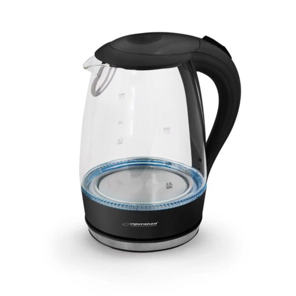 Czajnik Esperanza Czarny Szkło Plastikowy 2200 W 1,7 L - obrazek 5