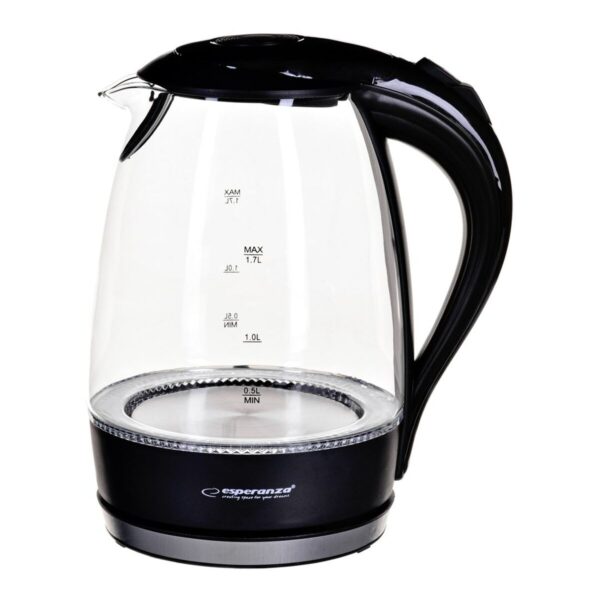 Czajnik Esperanza Czarny Szkło Plastikowy 2200 W 1,7 L - obrazek 2