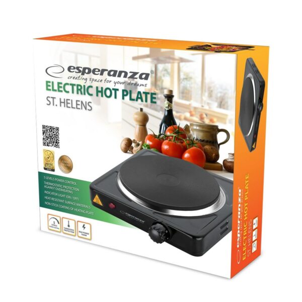 Kuchenka Elekryczna Esperanza EKH003K Czarny 1000 W 21 x 6 x 21 cm - obrazek 2