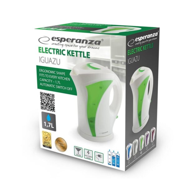 Czajnik Esperanza EKK018G  Biały Kolor Zielony Wielokolorowy Plastikowy 2200 W 1,7 L - obrazek 2