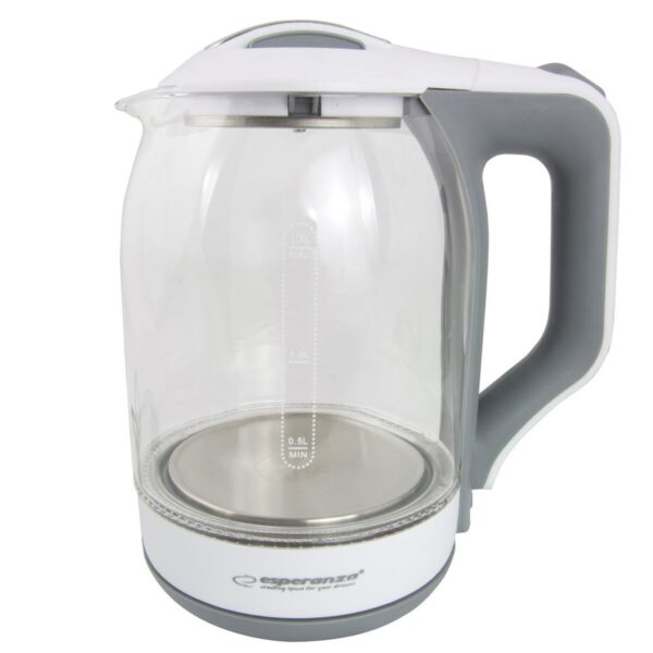 Czajnik Esperanza EKK025W  Biały Szkło Plastikowy 1500 W 1,7 L - obrazek 2
