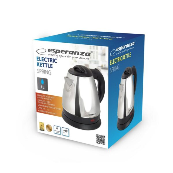 Czajnik Esperanza EKK116S Srebrzysty Stal nierdzewna Plastikowy 1350 W 1 L - obrazek 2