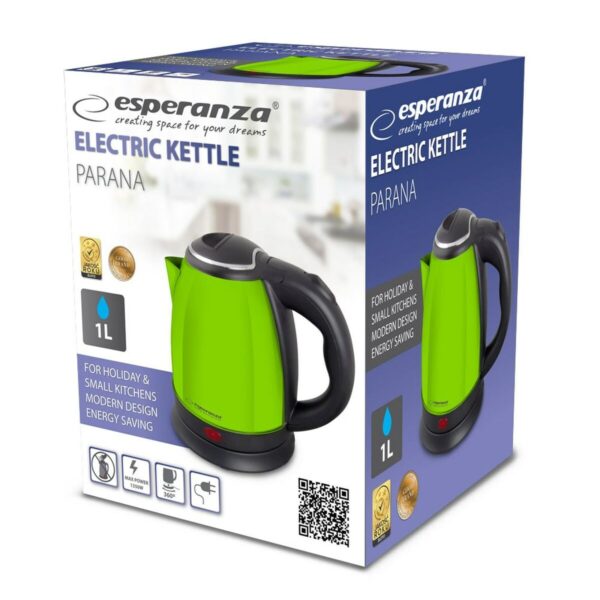 Czajnik Esperanza EKK128G Czarny Kolor Zielony Stal nierdzewna Plastikowy 1350 W 1 L - obrazek 2