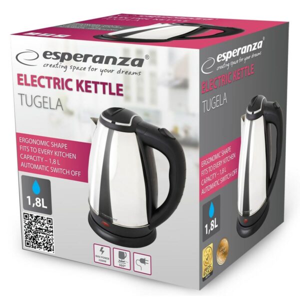 Czajnik Esperanza EKK104S Srebrzysty Stal nierdzewna Plastikowy 2200 W 1,8 L - obrazek 2