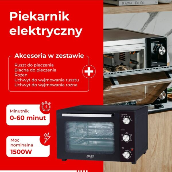 Piec Adler AD 6026 1500 W 1800 W - obrazek 3