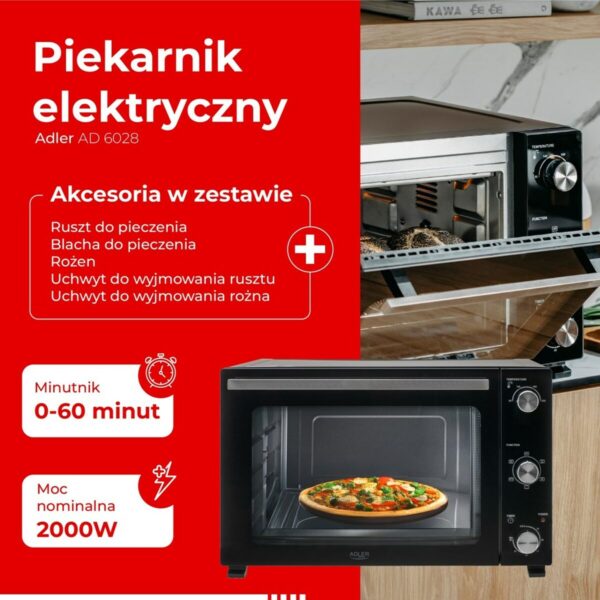 Piec Adler AD 6028 2000 W - obrazek 2