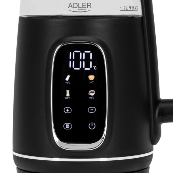 Czajnik Adler AD 1305bs Czarny Srebrzysty 2200 W 1,7 L - obrazek 2
