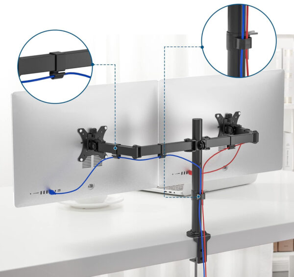 Uchwyt na dwa monitory BONTEC MDM002L, 13-27'', VESA 75/100 mm, Powystawowy - obrazek 6