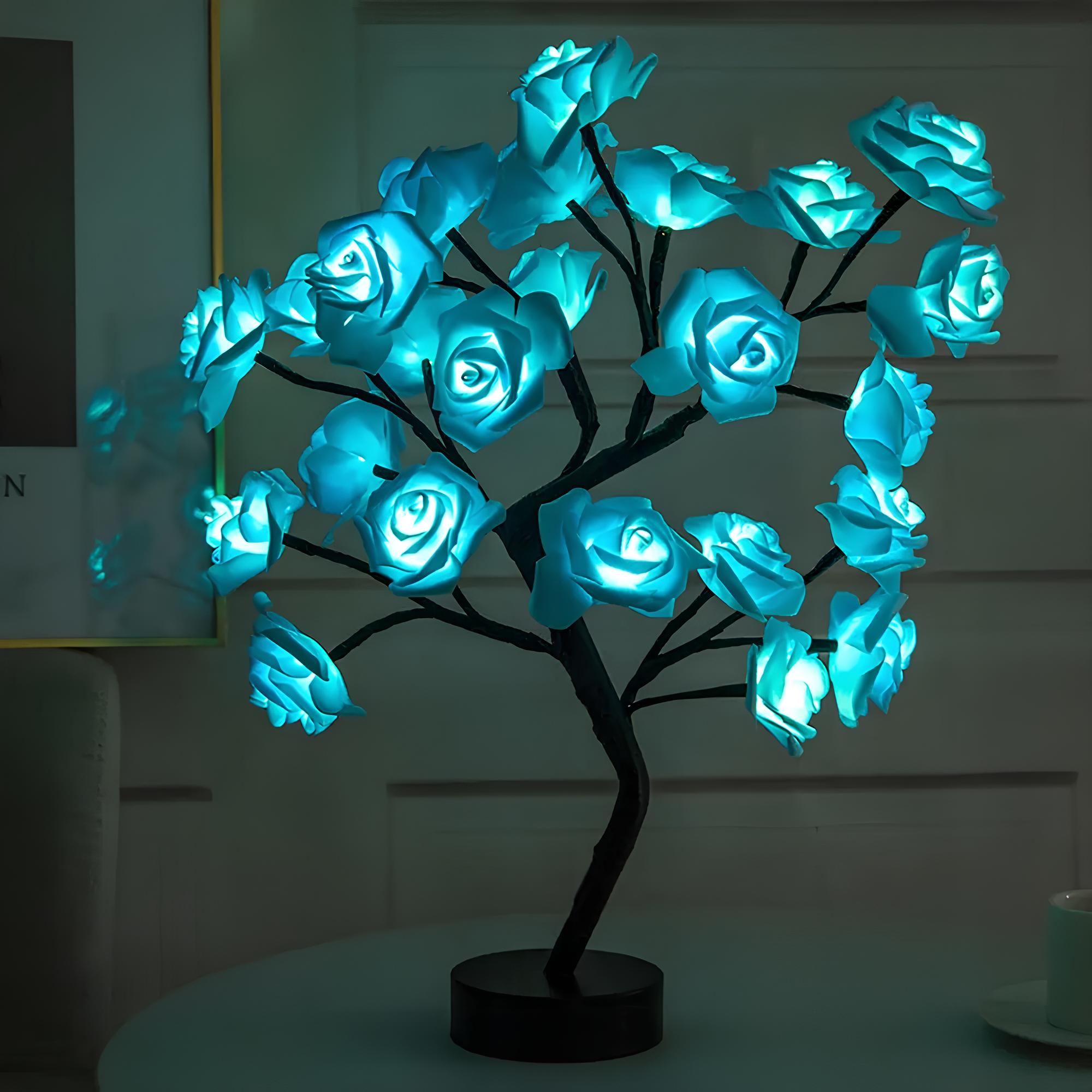 Lampa LED z różami USB Lampka nocna LED oświetlenie dekoracyjne do sypialni - obrazek 2