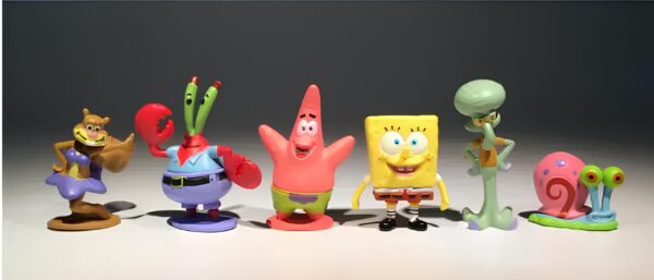 Zestaw figurek SpongeBob Kanciastoporty 6 szt. postacie z bajki SpongeBob do zabawy i kolekcji wysokiej jakości wykonanie - obrazek 4