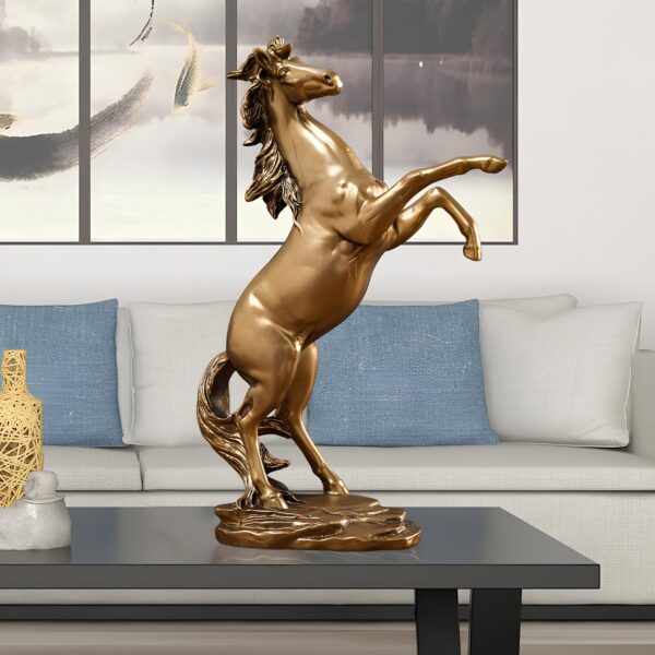 Złota statuetka Koń 295 mm, Złota statuetka Konia, Koń na piętach - obrazek 2