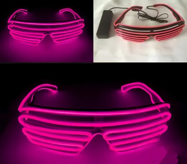 Okulary LED świecące okulary na imprezy Czerwony migające akcesoria imprezowe gadżet - obrazek 4