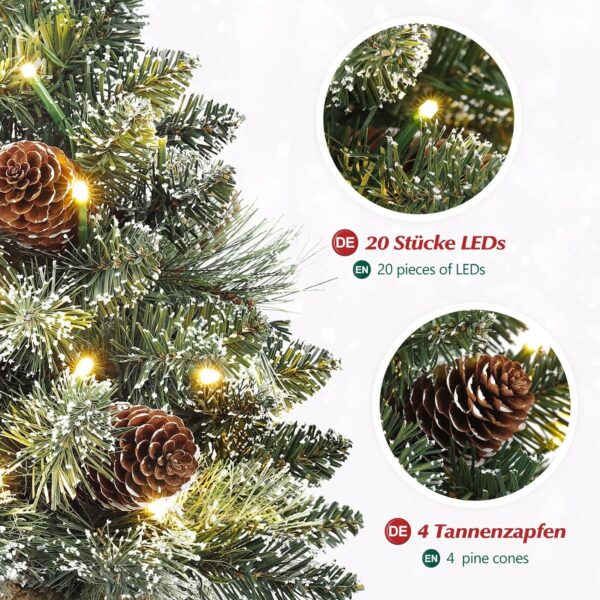 Mini choinka 20 ciepłych białych diodów LED śnieżnobiała 40 cm Yorbay - obrazek 2