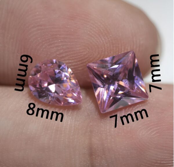 Szafir różowy zestaw 7 szt Rozmiar karata 7x7mm Doskonały gatunek cięcia Bardzo dobry kraj pochodzenia - obrazek 2