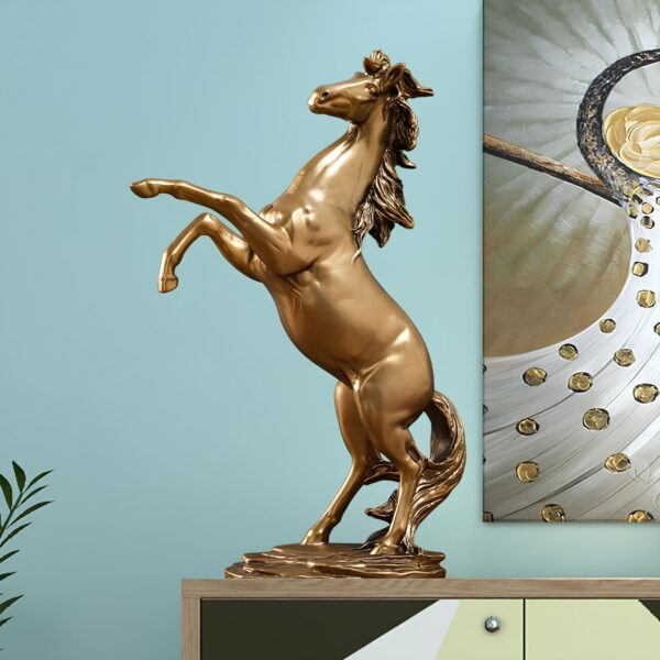 Złota statuetka Koń 295 mm, Złota statuetka Konia, Koń na piętach - obrazek 4