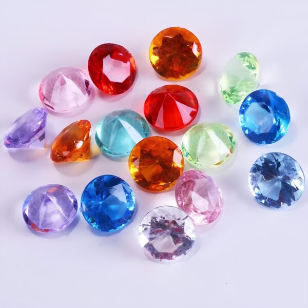 Diamenty akrylowe kolorowe 50 szt średnica 18,5mm dekoracyjne kryształki akrylowe - obrazek 3