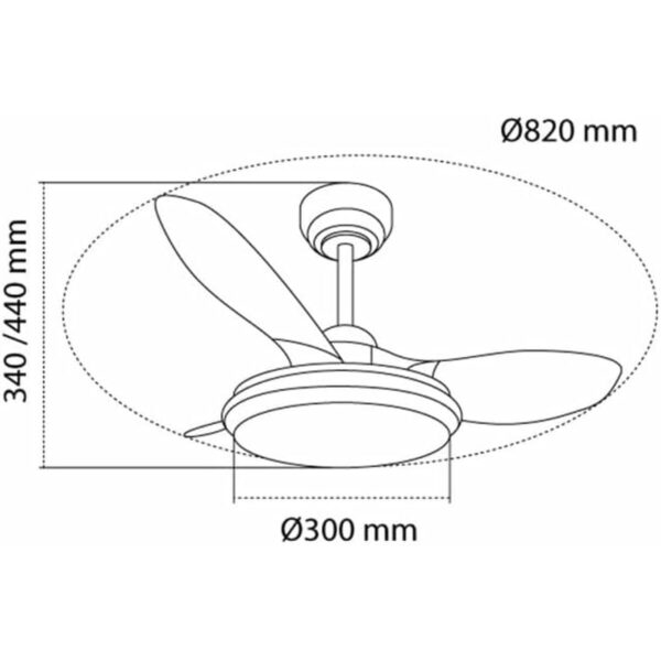 Wentylator sufitowy CristalRecord STEL EVO MINI RGB RETRAC Przezroczysty - obrazek 2
