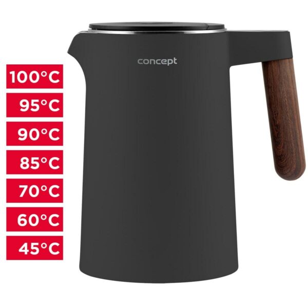 Czajnik Concept RK3305 Ciemny szary Drewno 1850-2200 W 1,5 L - obrazek 4