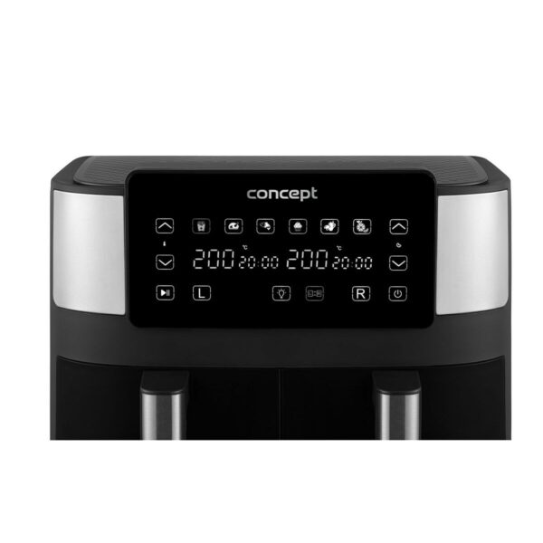 Frytkownica na gorące powietrze Concept FR8000 Czarny Srebrzysty 2850 W 8 L - obrazek 2