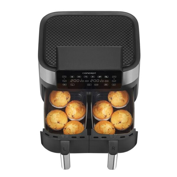 Frytkownica na gorące powietrze Concept FR8000 Czarny Srebrzysty 2850 W 8 L - obrazek 7