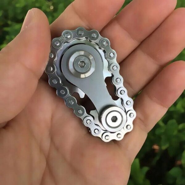 Fidget Spinner Koło Łańcuchowe Koło Zamachowe antystresowa zabawka z łożyskiem metalowa konstrukcja i płynny ruch - obrazek 4