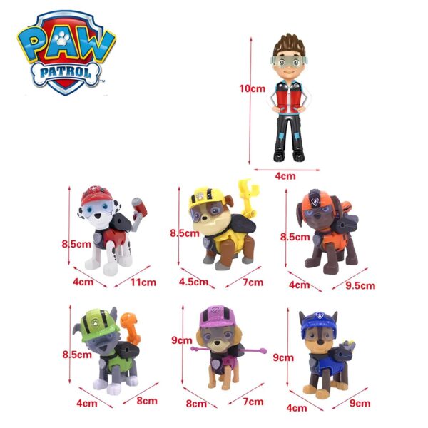 Ruchome figurki Psi patrol 7 szt zestaw bohaterowie popularnej bajki dla dzieci - obrazek 5