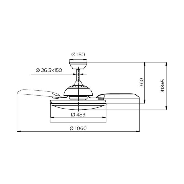 Wentylator sufitowy z oświetleniem Philips Atlas 35 W 28 W 4500 Lm nikiel (2700 K) - obrazek 7