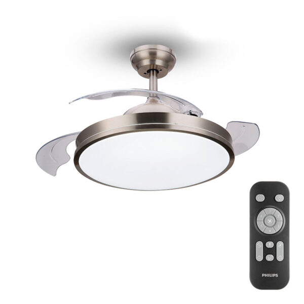 Wentylator sufitowy z oświetleniem Philips Atlas 35 W 28 W 4500 Lm nikiel (2700 K)