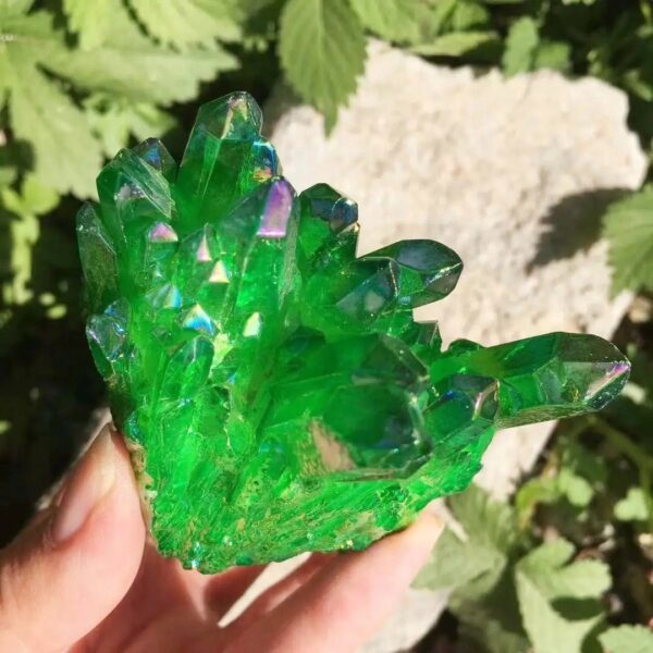 Zielony kwarc kamienny 70g Naturalny kamień kwarcowy zieloną powłoką Mineralny Prazem Kształt może różnić - obrazek 6