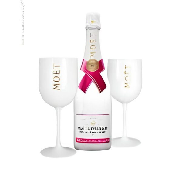 Kieliszek Moët & Chandon Ibiza 1 szt. Biały elegancki plastikowy kieliszek do szampana z logo, idealny na imprezy i plener - obrazek 6