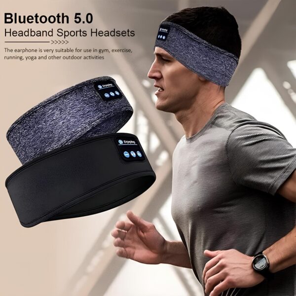 Opaska na głowę ze słuchawkami Bluetooth do uprawiania sportu i spania - obrazek 5