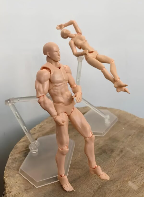 Zestaw ruchomych modeli figurek manekinów 2 szt figurki do rysunku szkicowania pozowania arty model - obrazek 8