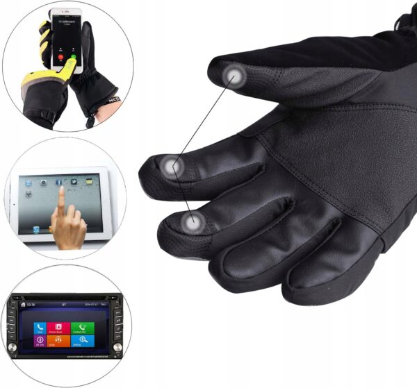 Rękawiczki narciarskie damskie Kineed s Touchscreen wodoodporne, żółte - obrazek 4
