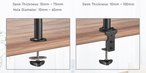 Uchwyt na dwa monitory BONTEC MDM002L, 13-27'', VESA 75/100 mm, Powystawowy - obrazek 7